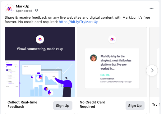 markup facebook ad