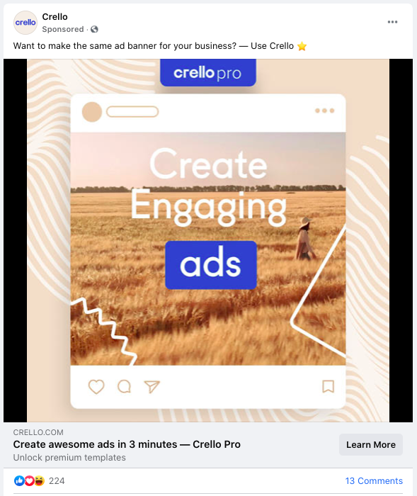 crello facebook ads