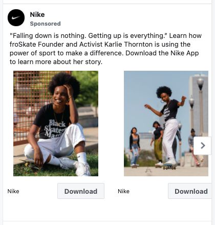 facebook carousel ad nike