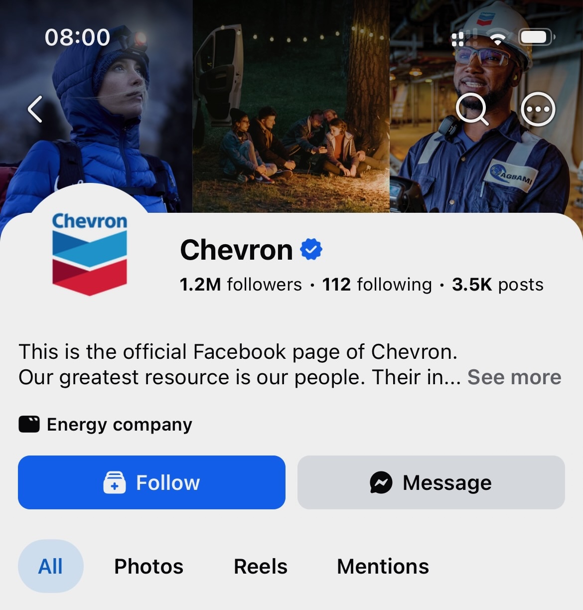 chevron facebook cover photo on mobile