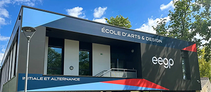 Façade du bâtiment de l'EEGP, école d'arts et design en initial et alternance