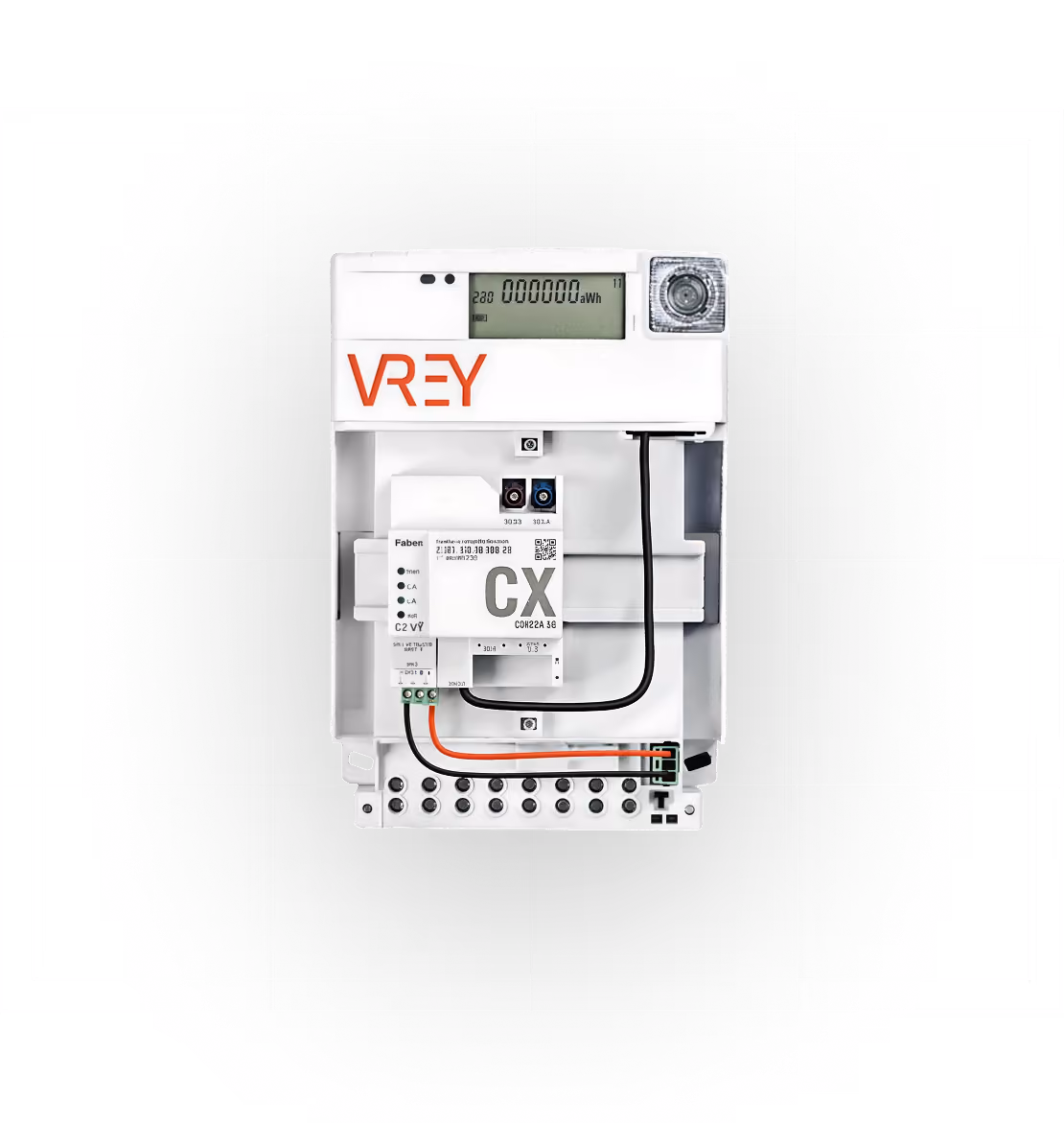 Smart Meter mit VREY-Logo und Gateway für den Messstellenbetrieb