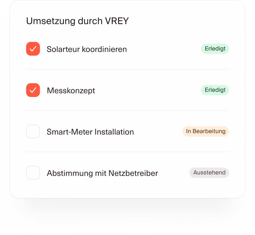 Umsetzung durch VREY