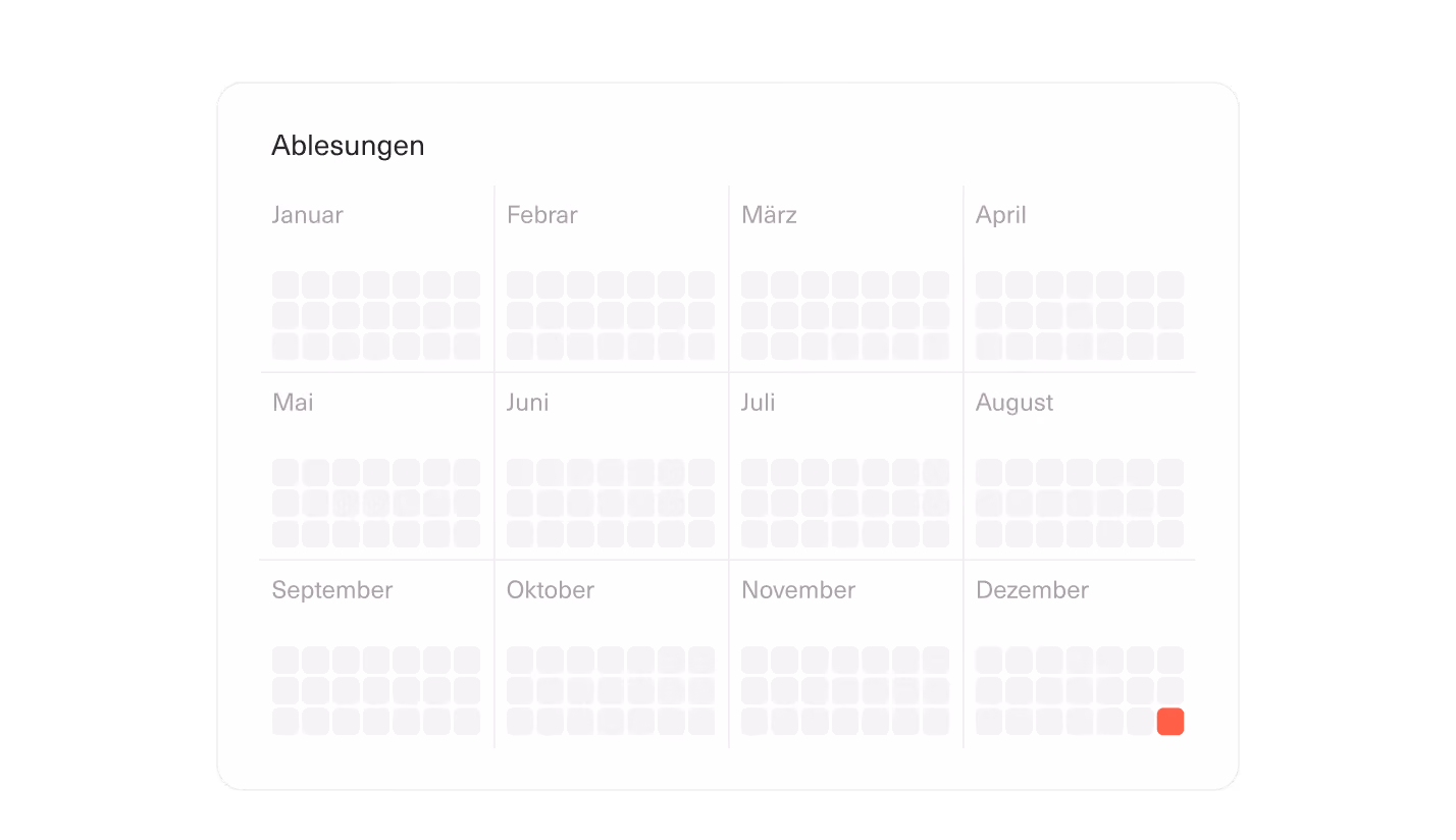 Kalender mit nur einer Zählerablesung pro Jahr beim grundzuständigen Messstellenbetreiber
