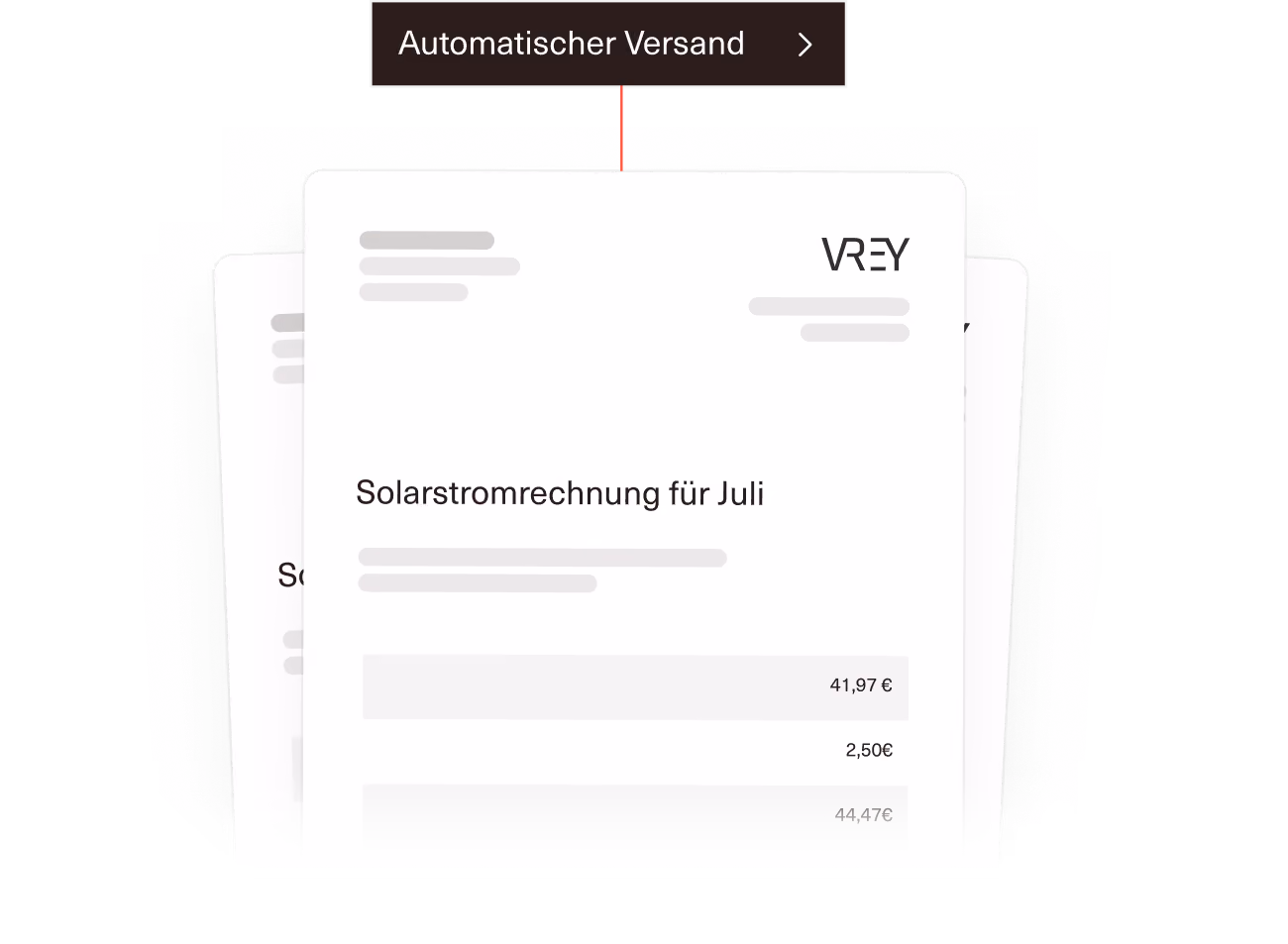 Solarstromrechnung von VREY mit automatischem Versand an Mieter