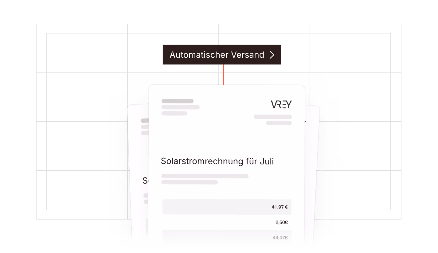 Automatischer Versand der monatlichen Solarstromrechnung an Mieter durch VREY