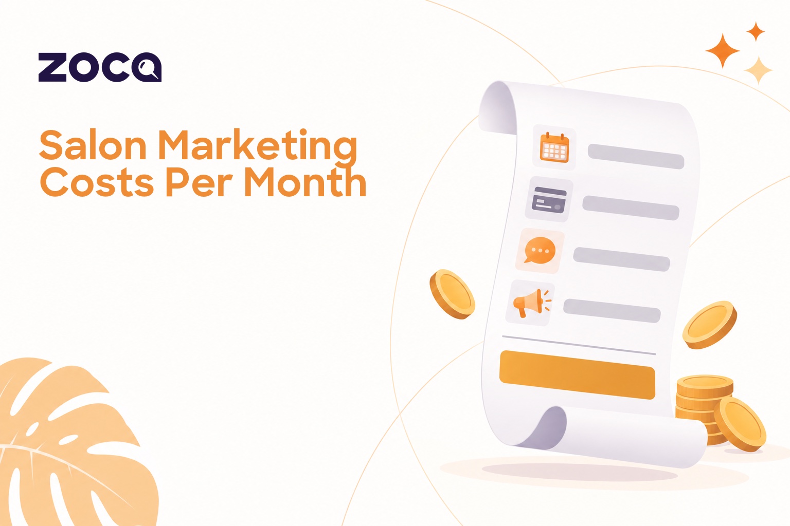 How much salon marketing costs per month, added up line by line