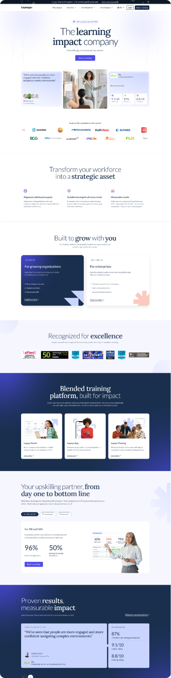 Full website redesign for Europe's leading blended training platform
