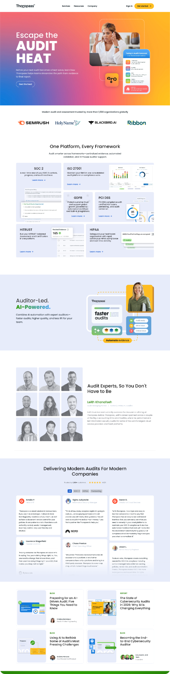 Webflow site for a compliance automation platform