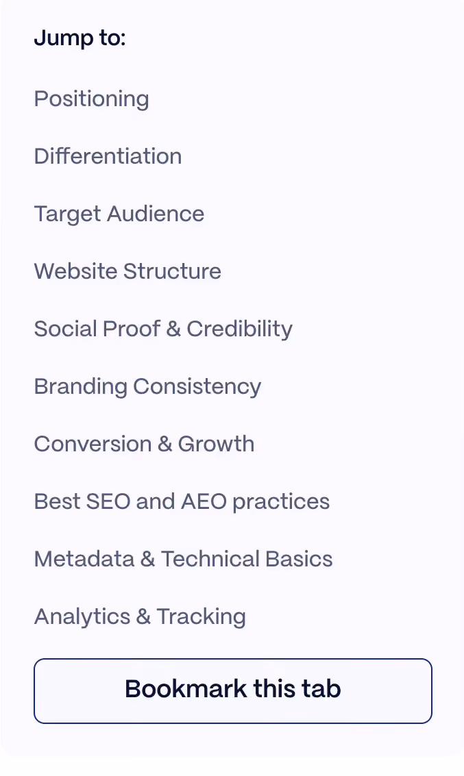Screenshot from Foresight website audit results page showing a breakdown of analyzed categories.