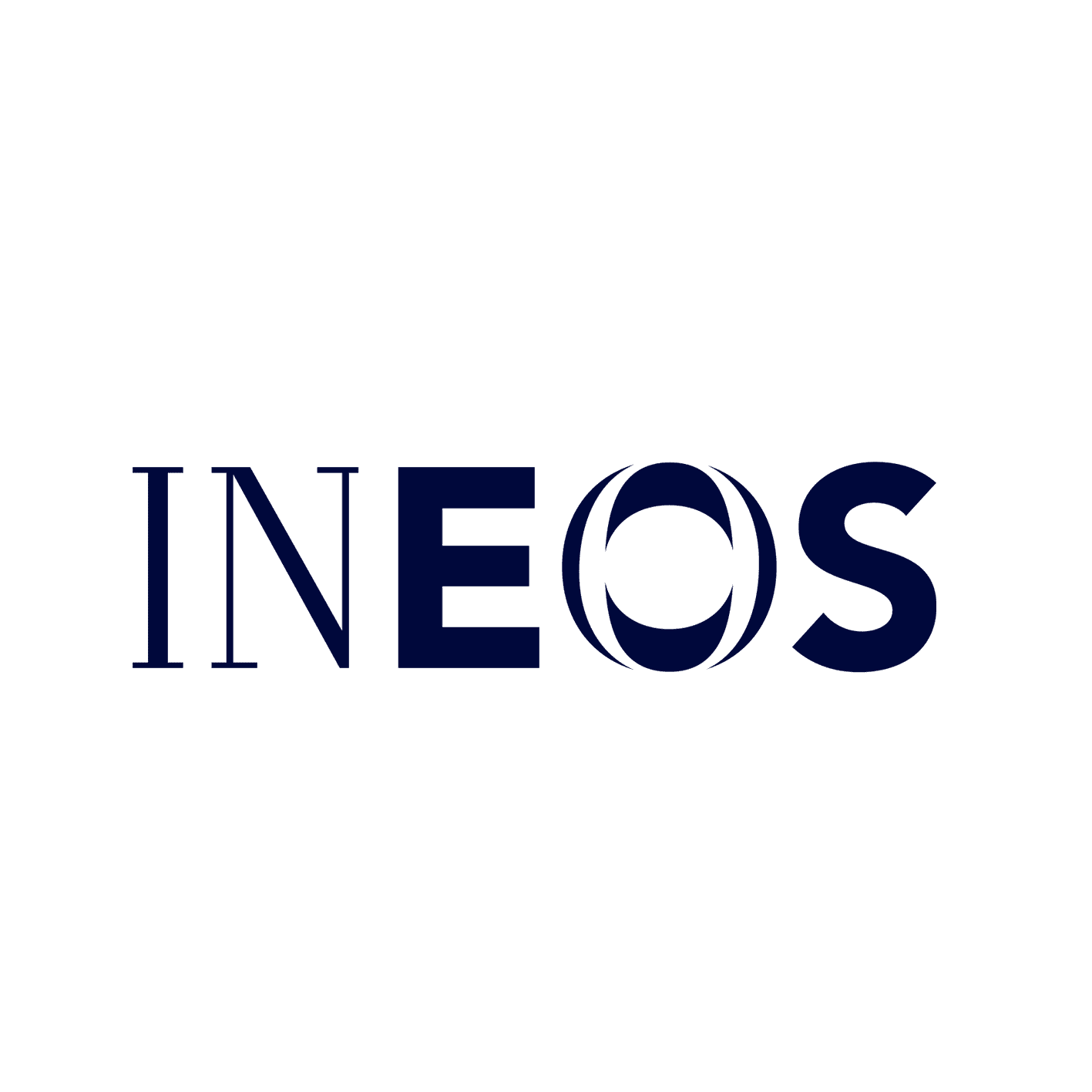 INEOS company logo with stylized letter O in dark blue on a transparent background.