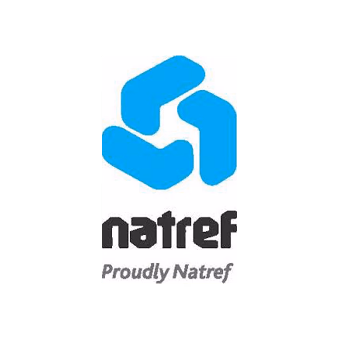 Blue abstract geometric Natref logo with the text 'Proudly Natref' below.