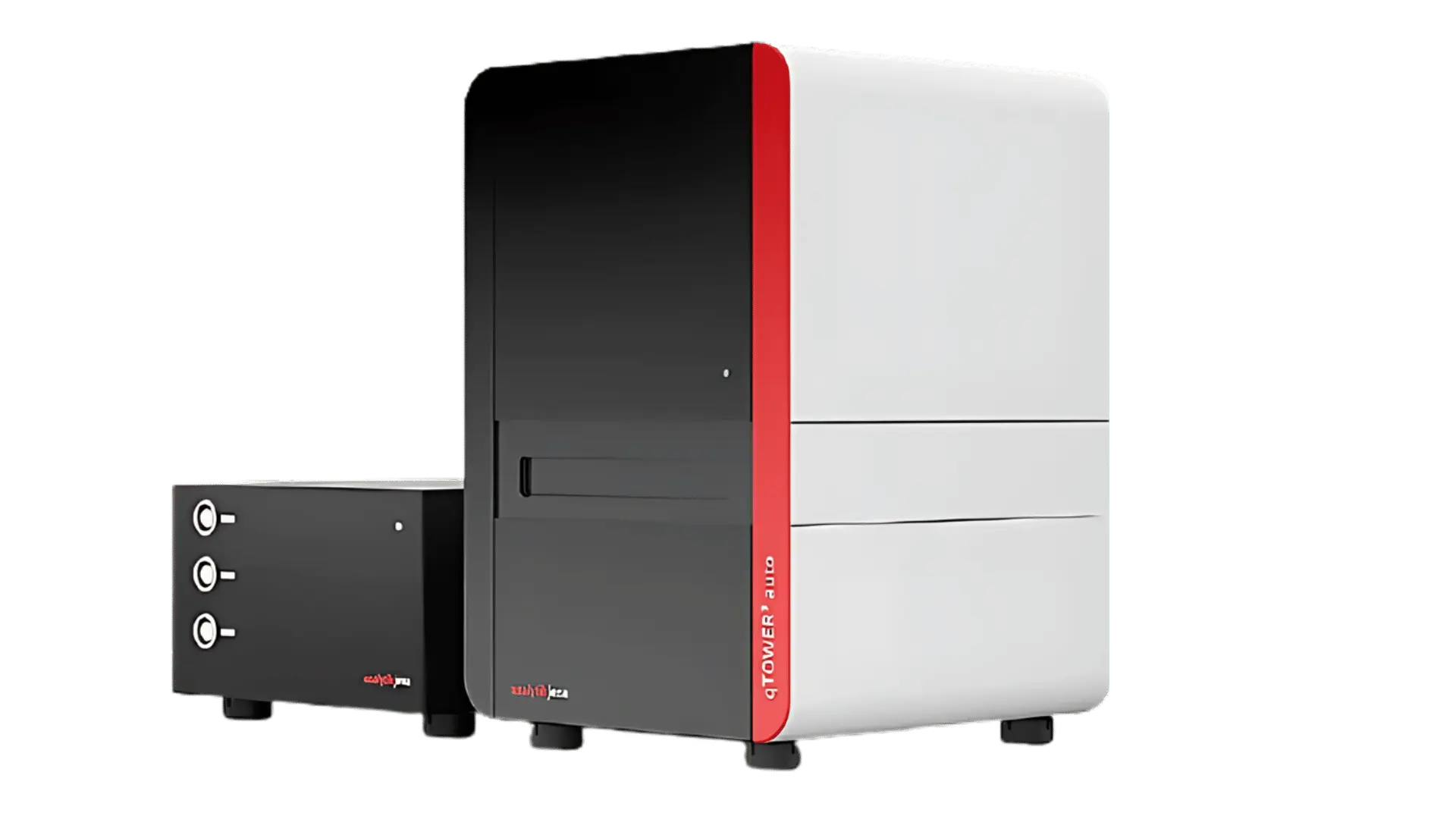 Appareil de laboratoire qTOWER³ auto avec une unité noire et blanche, pour la PCR en temps réel.