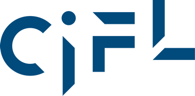 Logo CIFF composé des lettres stylisées C, I, F, L en bleu foncé.