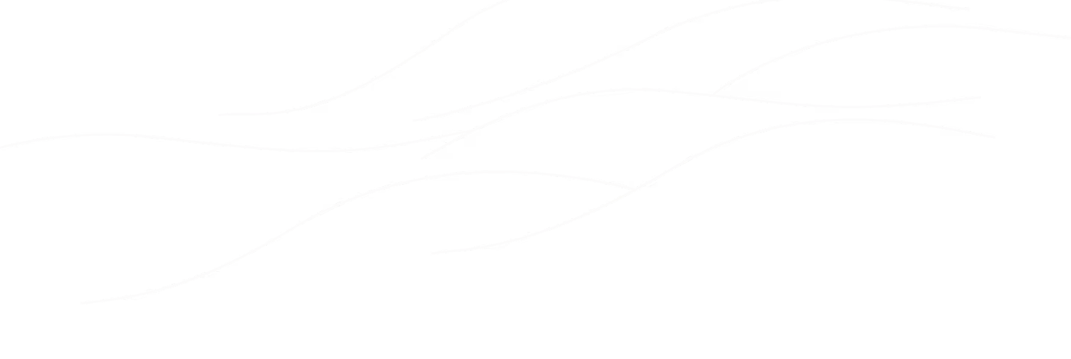 Abstract curved white lines on a black background forming overlapping wave patterns.