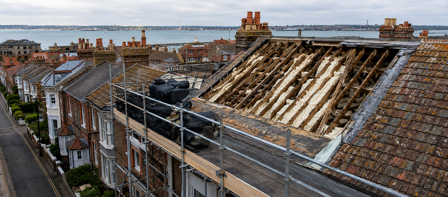 Gosport's naval terraces and Alverstoke villas both carry retrofit foam, and both sit in salt air. We strip it back by hand and hand over the evidence your lender wants.