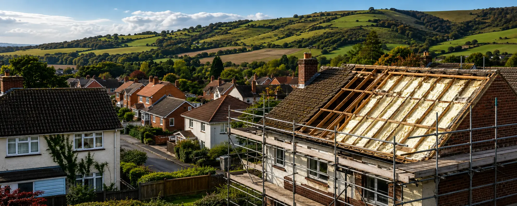 Clanfield sits on the edge of the South Downs, where exposure and mixed housing ages both matter. We survey each roof on its own terms before quoting.