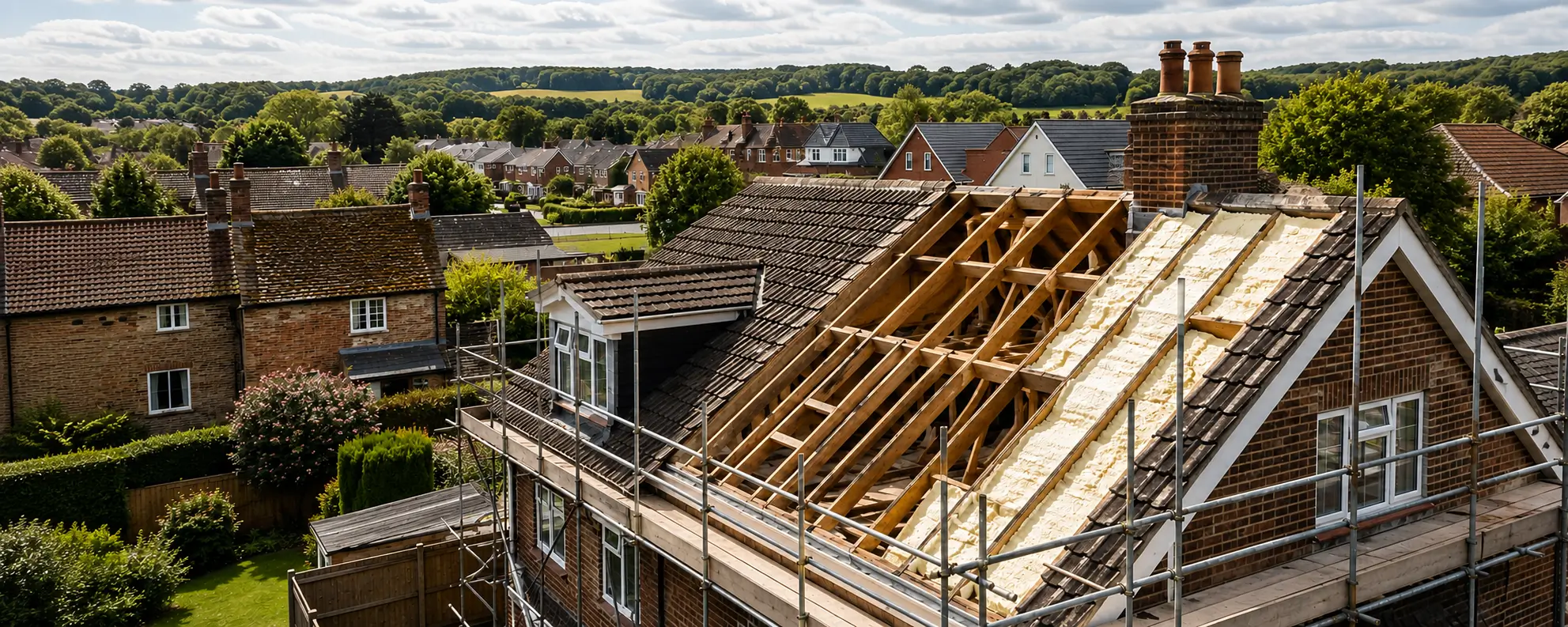 Horndean's older brewery-era cottages and its newer estates need different handling. We survey both on their own terms and restore the ventilation the foam blocked.