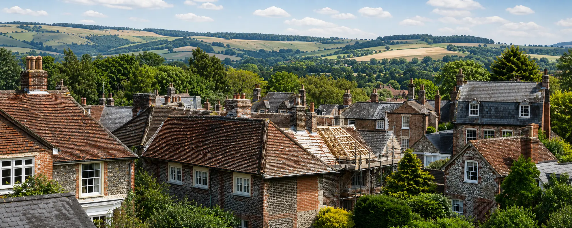 Petersfield sits inside the South Downs National Park and carries a great deal of listed property. We remove foam from protected roofs by hand, with consent checked first.