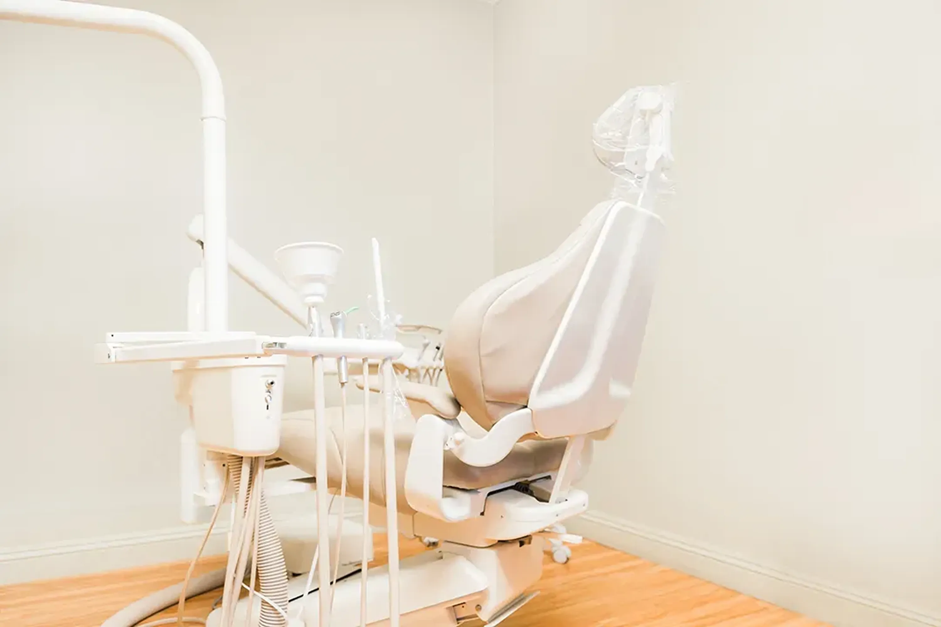 Dental treatment room with exam chair at MacArthur Dental Arts in Irvine, CA