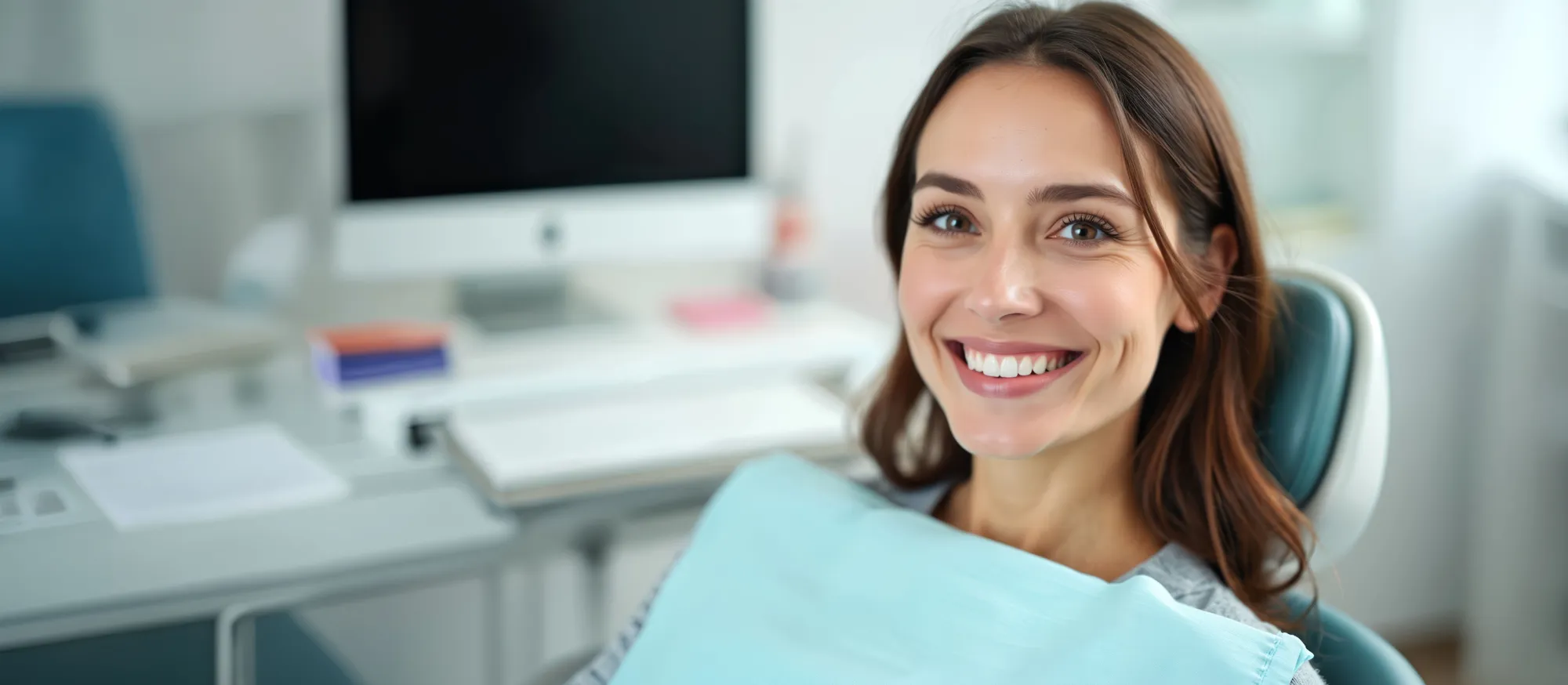 Smiling patient in the dental chair at MacArthur Dental Arts