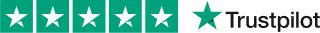 Four solid white stars and one half white star representing a 4.5 out of 5 Trustpilot rating.