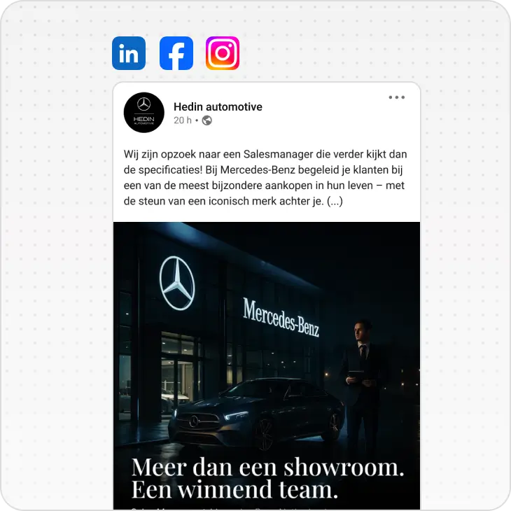 Mercedes-Benz showroom at night with a car and a suited man holding a tablet outside.