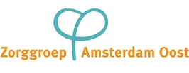 Zorggroep Amsterdam Oost logo with a stylized heart in teal above the text.