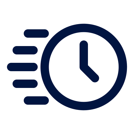 blue navy fast clock icon