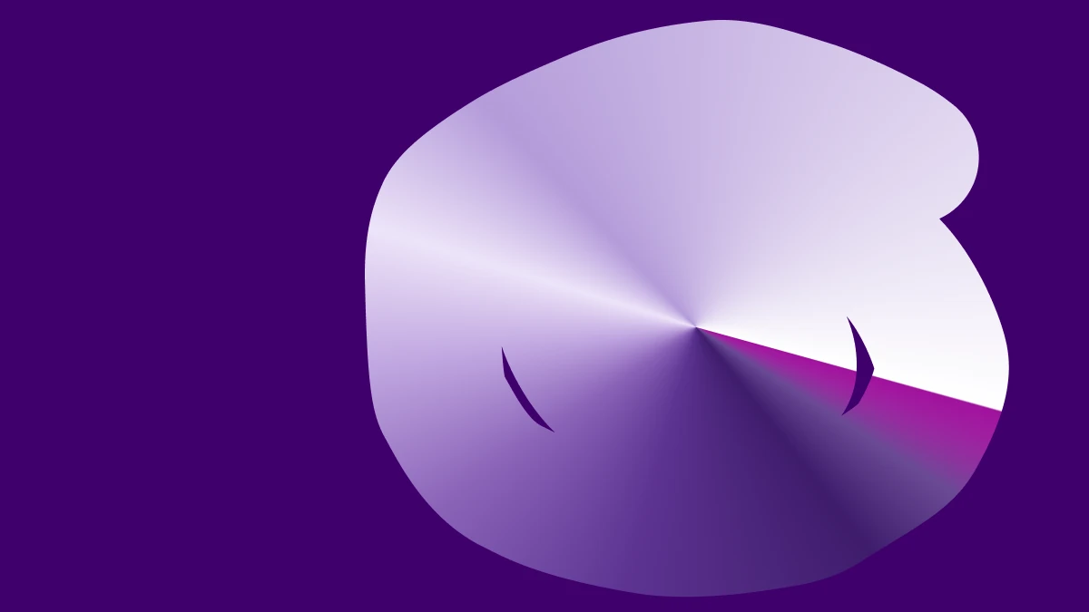 Chrome brand form on a deep purple field