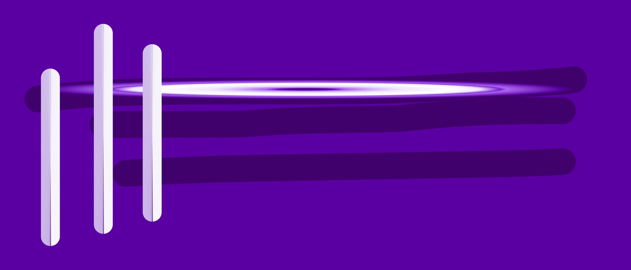 Abstract brand form on a royal purple field