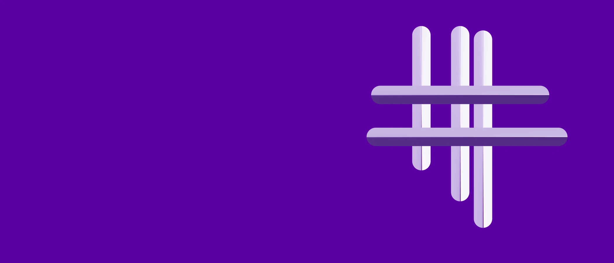 Abstract brand form on a royal purple field