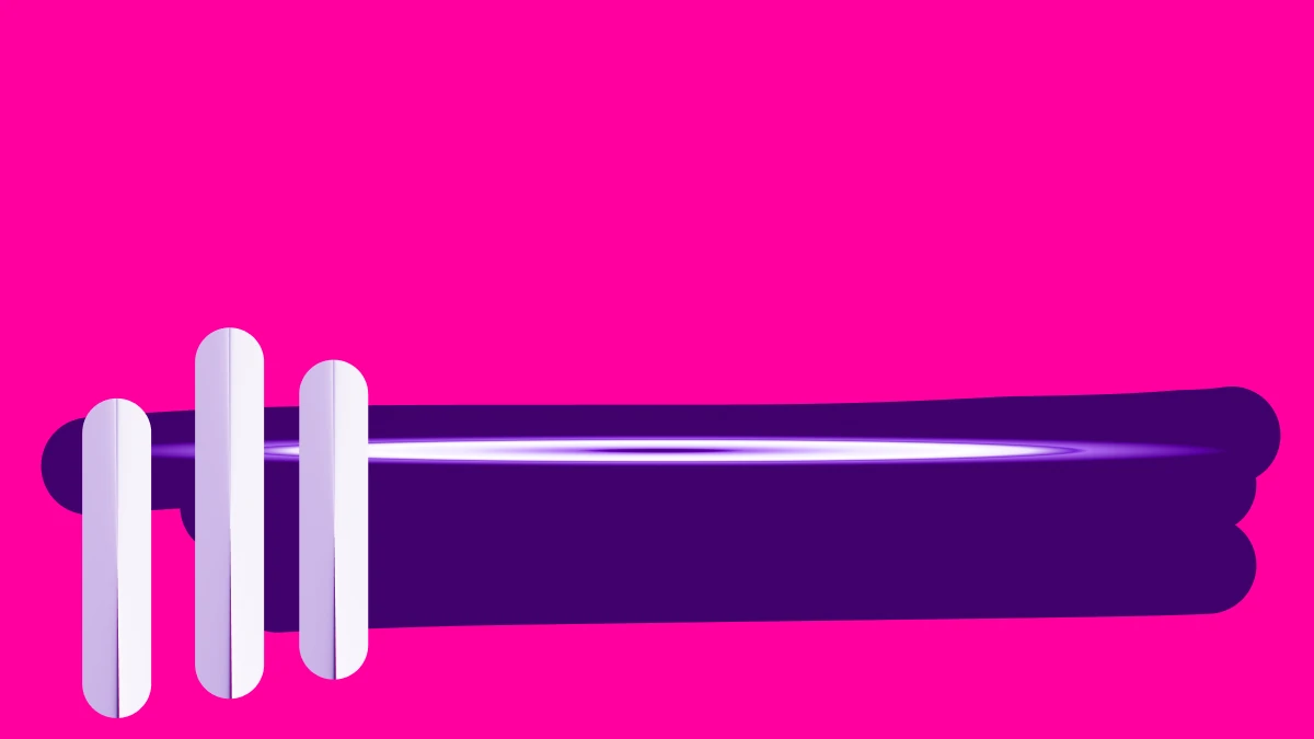 Abstract brand form on a hot pink field