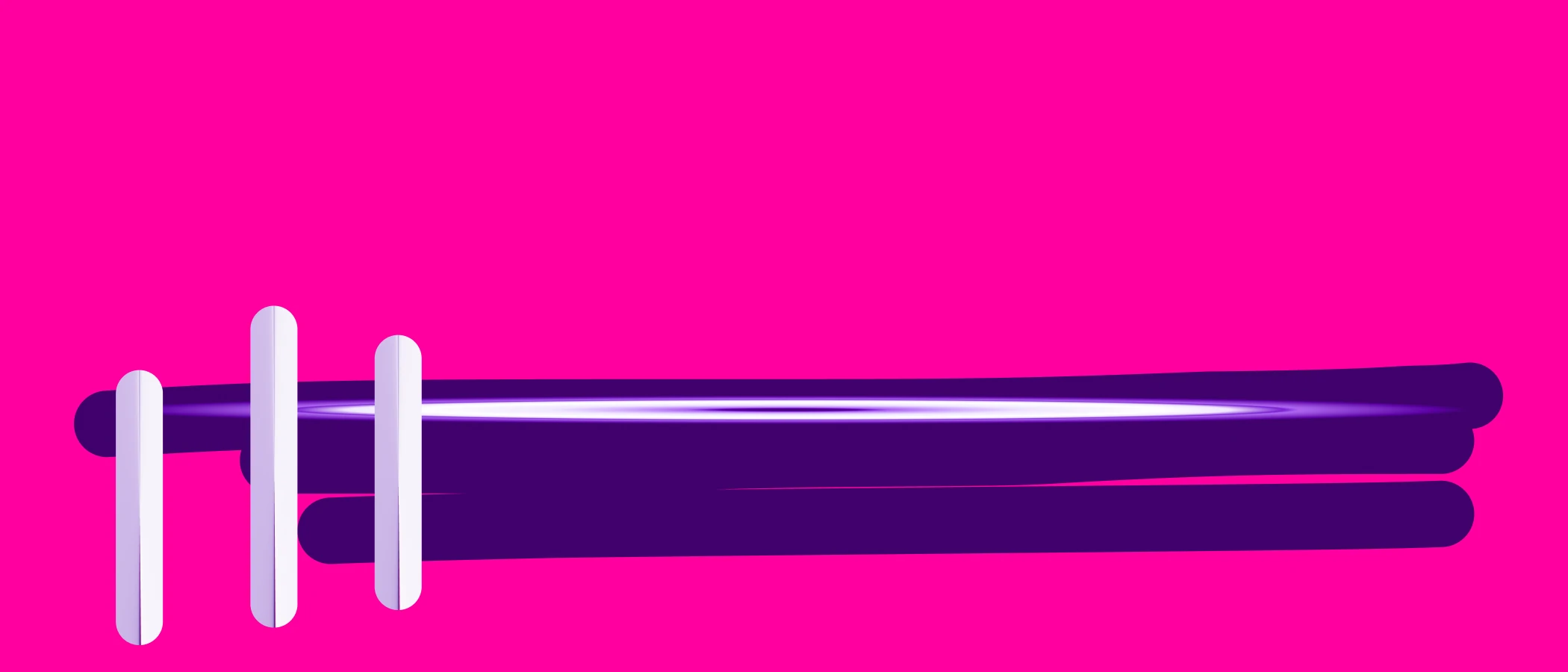 Abstract brand form on a hot pink field