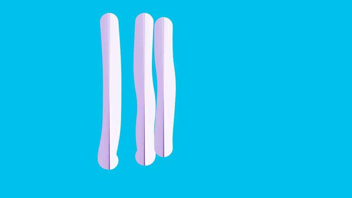 Abstract brand form on a cyan field