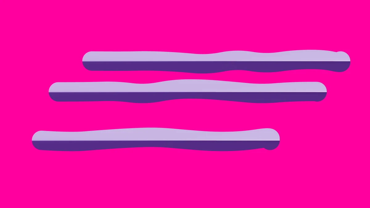 Abstract brand form on a hot pink field