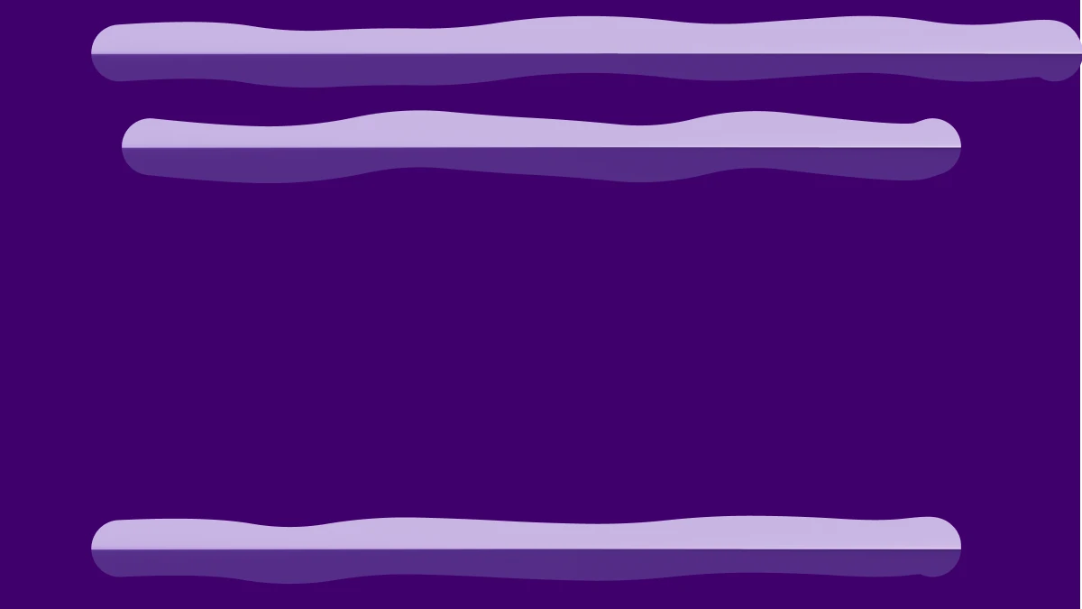 Abstract brand form on a deep purple field