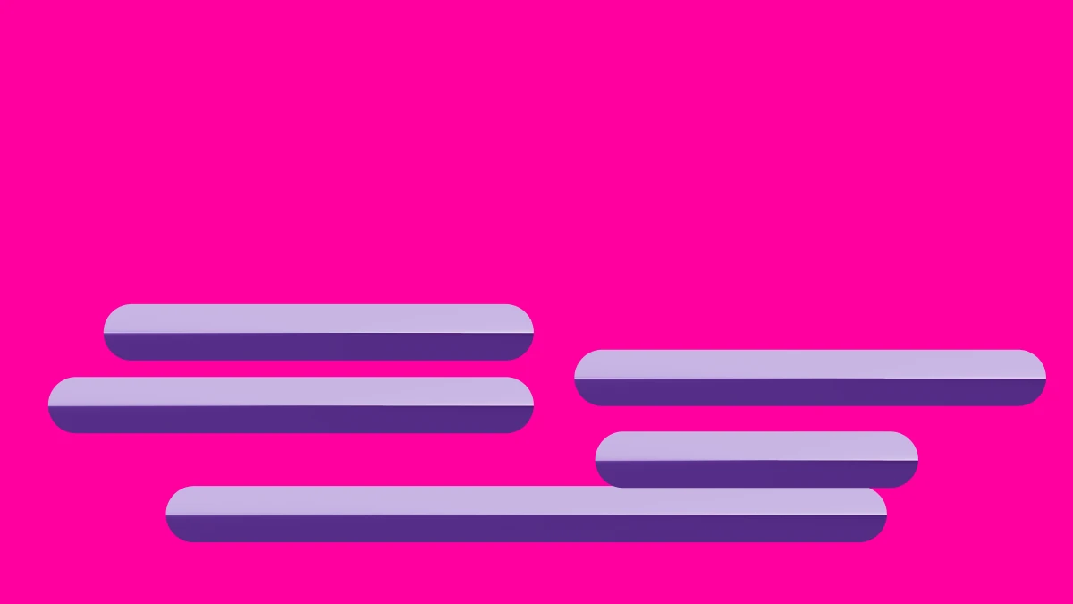 Abstract brand form on a hot pink field
