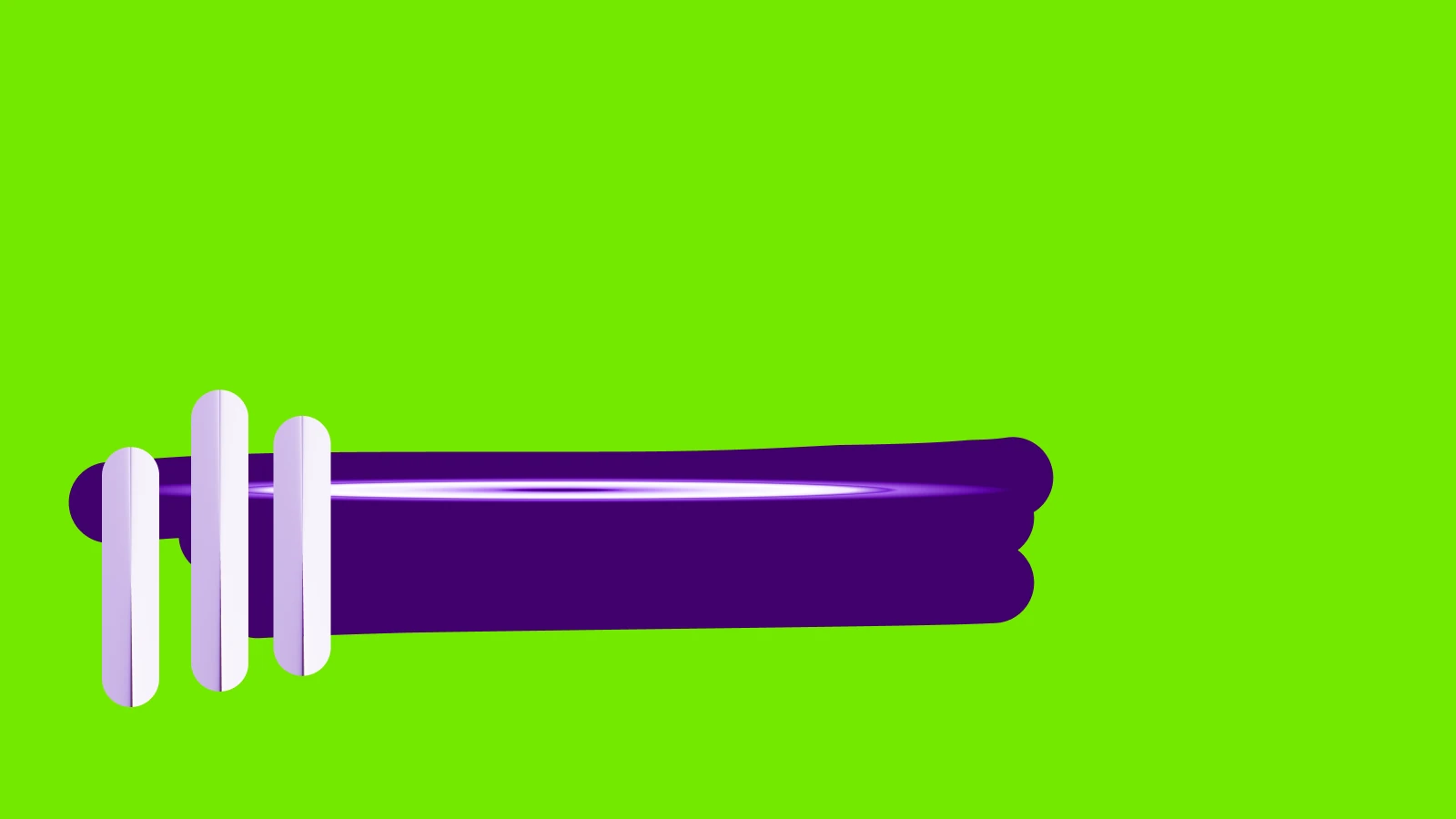 Abstract brand form on a voltage green field