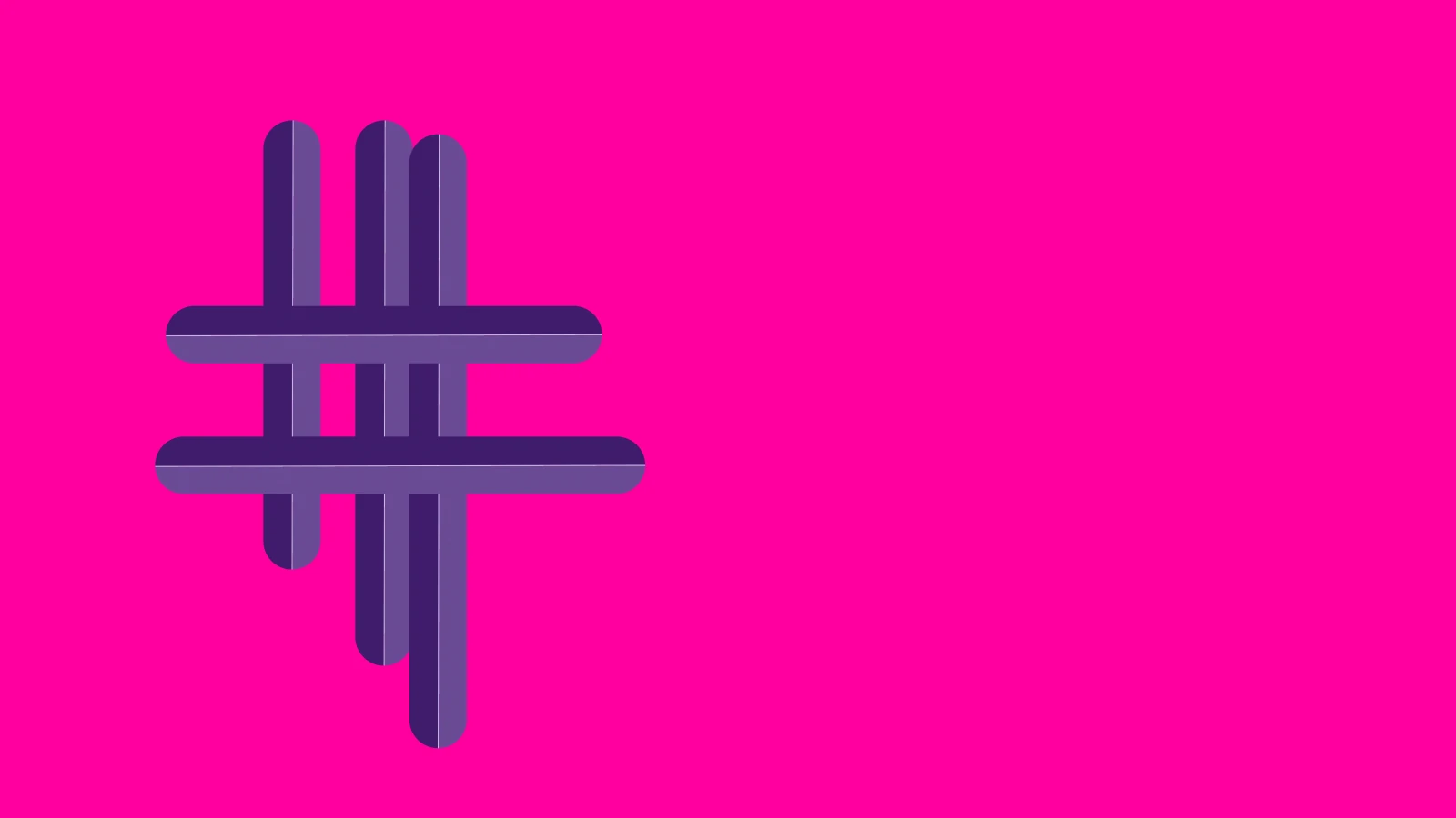 Abstract brand form on a hot pink field