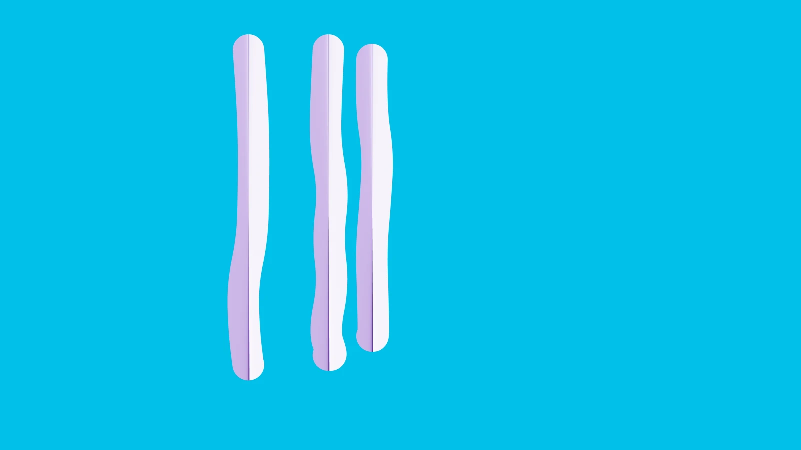 Abstract brand form on a cyan field