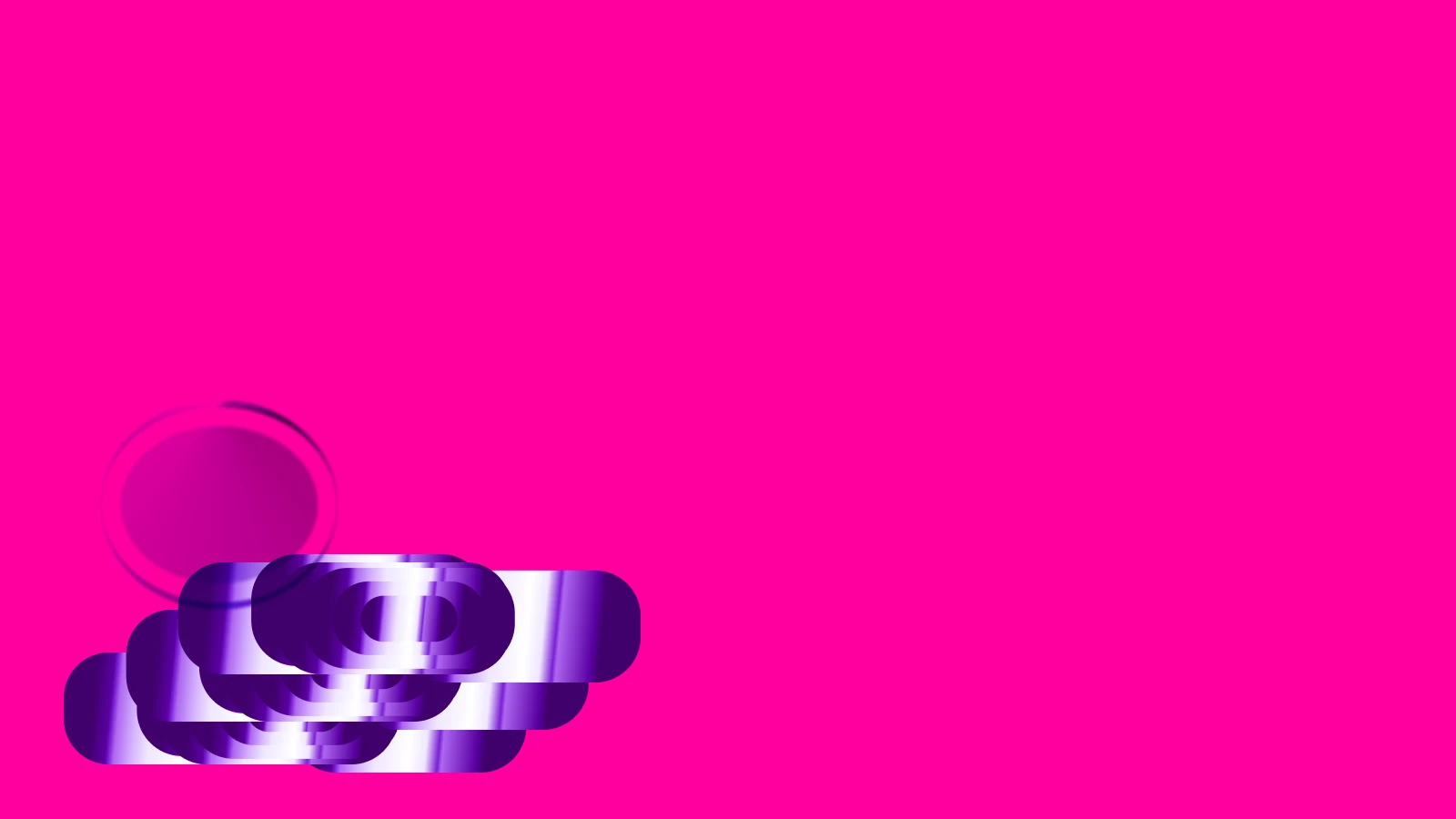 Abstract brand form on a hot pink field