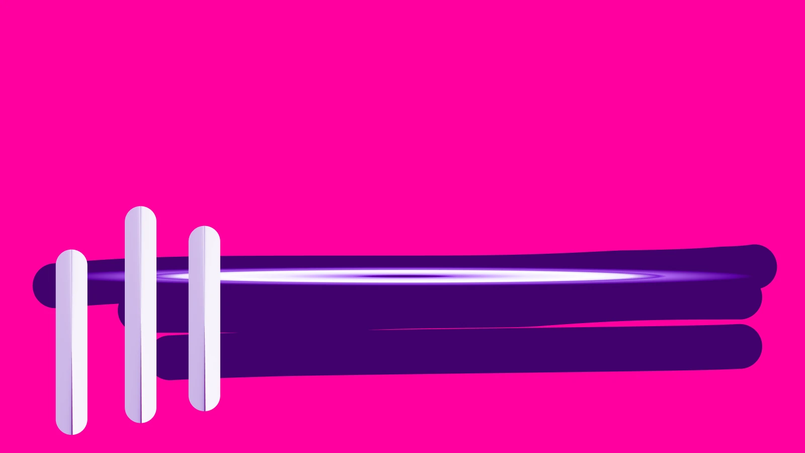 Abstract brand form on a hot pink field