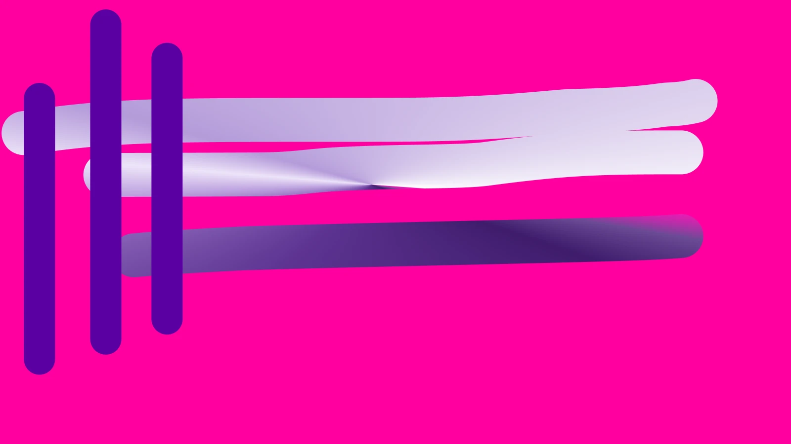 Abstract brand form on a hot pink field