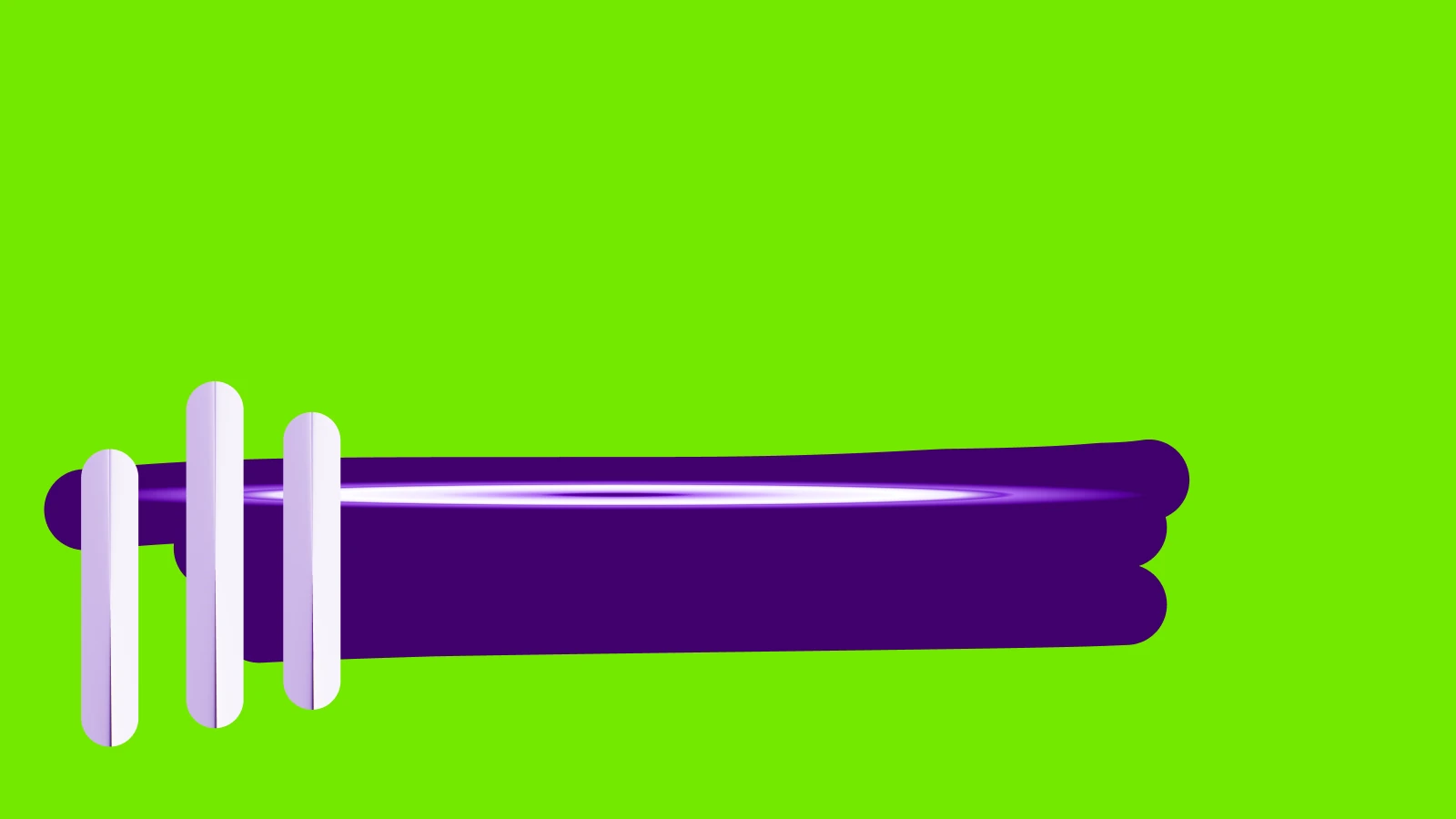 Abstract brand form on a voltage green field