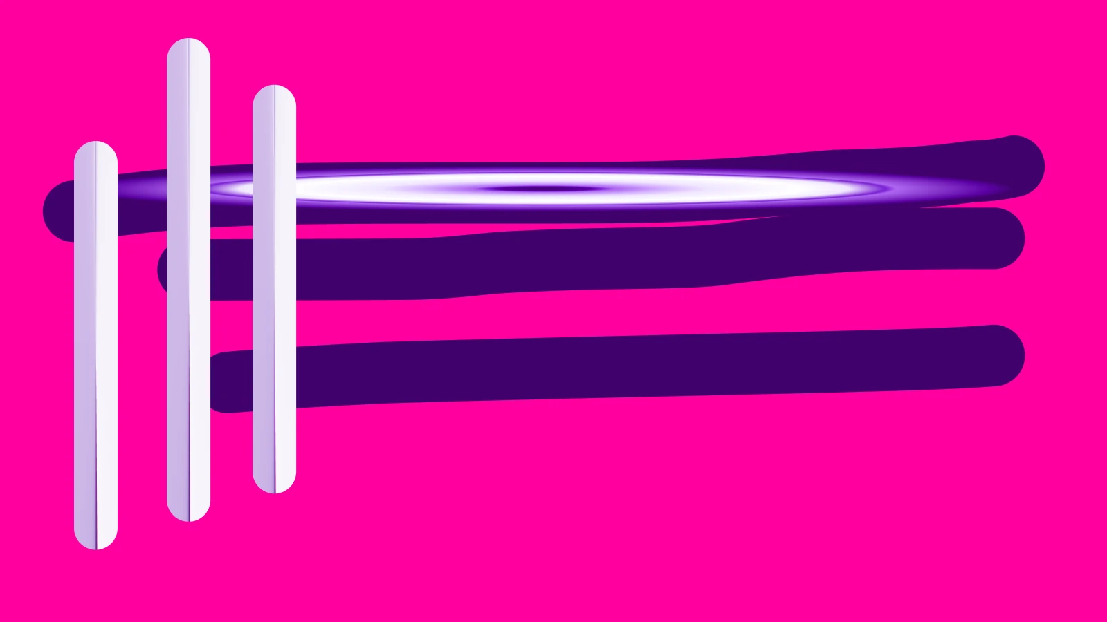 Abstract brand form on a hot pink field