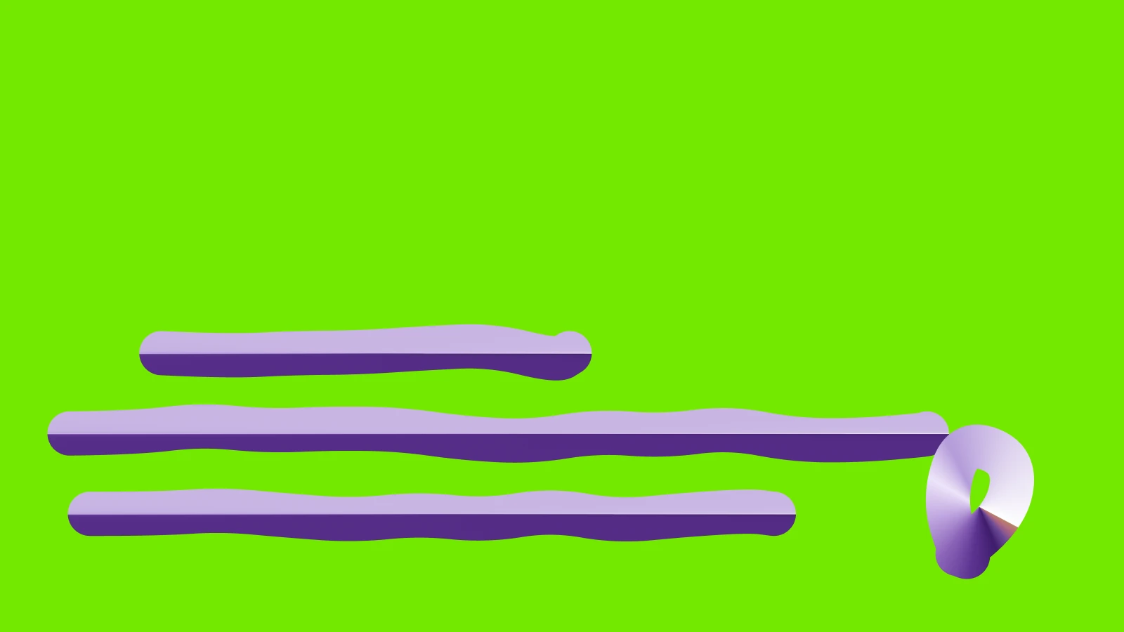 Abstract brand form on a voltage green field