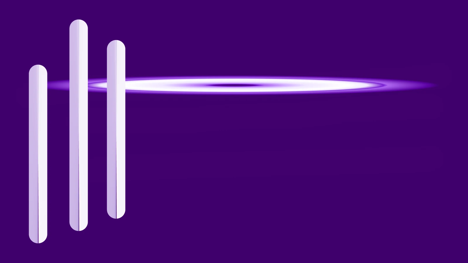 Abstract brand form on a deep purple field