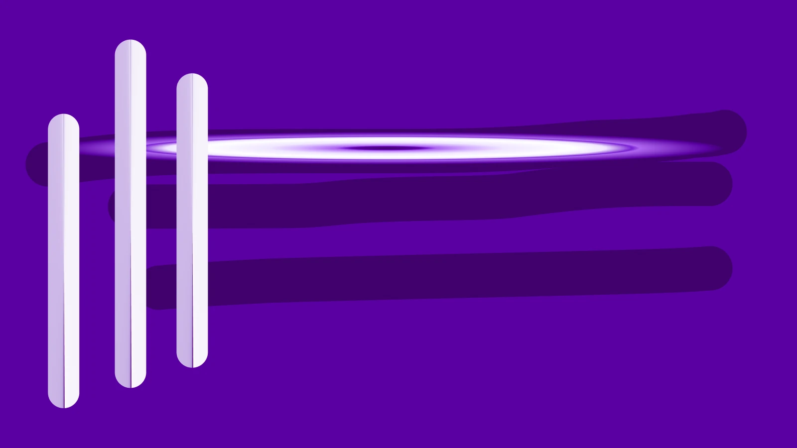 Abstract brand form on a royal purple field