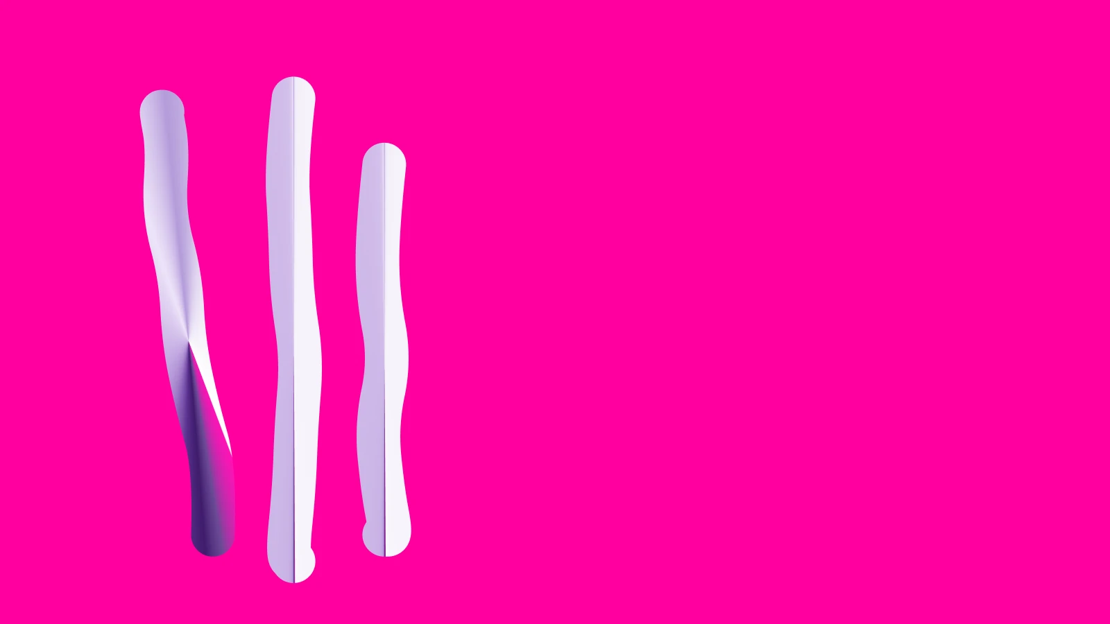 Abstract brand form on a hot pink field